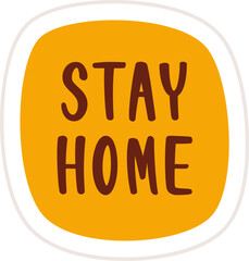 Stay Home Lettering Sticker