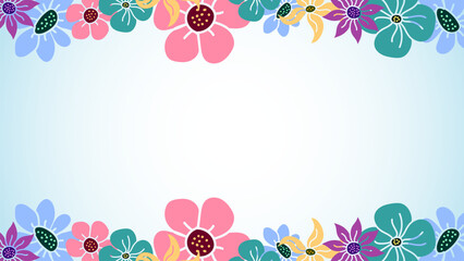 Modern colorful flower background vector design. flower frame design.