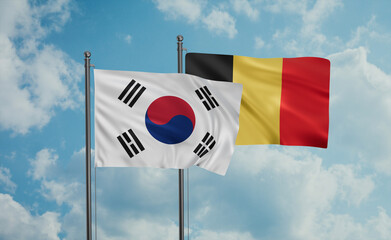 Belgium and South Korea flag