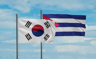 Cuba and South Korea flag