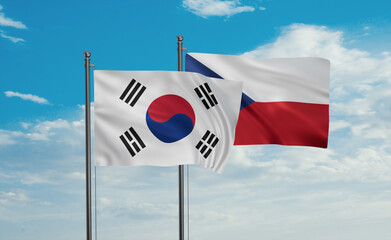 Czech Republic and South Korea flag