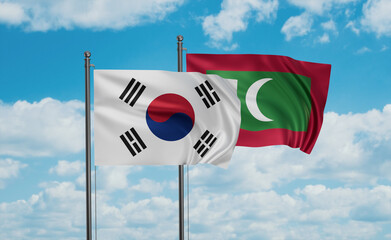 Maldives and South Korea flag
