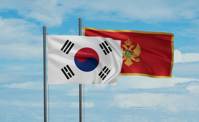 Montenegro and South Korea flag