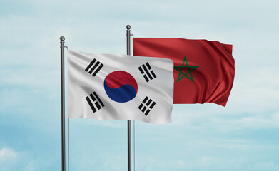 Morocco and South Korea flag