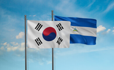 Nicaragua and South Korea flag