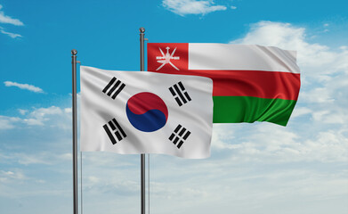 Oman and South Korea flag