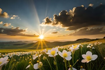 sunset over the mountains