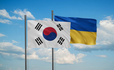 Ukrain and South Korea flag