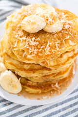 Coconut banana pancakes
