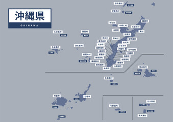 地図（地名入り）-沖縄県
