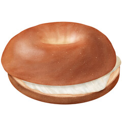 Obraz premium Bagel with cream