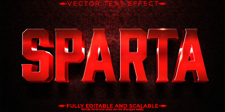 Sparta warrior text effect, editable gladiator and army text style