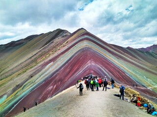 Vinicunca Mountain, also known as the mountain of 7 colors for the various minerals that make it up, in Peru.