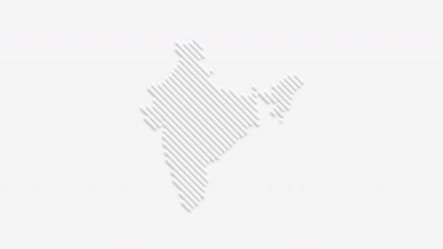India map consisting of white stripes on a white background.