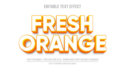 Editable text effect fresh orange