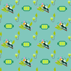 No plastic, go green, Zero waste concepts. Reduce, reuse, refuse, Recycle, Rot - ecological lifestyle and sustainable development. Flat hand drawn style illustrations seamless pattern vector drawing.