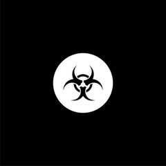 Biohazard sign and symbol isolated on black background 