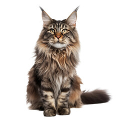 Naklejka premium maine coon cat isolated on transparent background