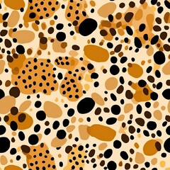 Fototapeta na wymiar Leopard skin texture seamless pattern, animal leather design. AI illustration. Trendy modern design for printing clothes, fabric, paper..
