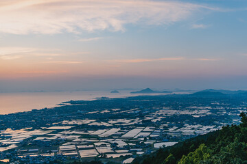 谷上山第2展望台からの夕景 愛媛県伊予市
