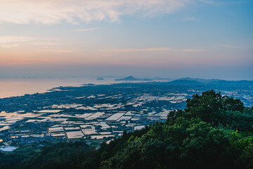 谷上山第2展望台からの夕景 愛媛県伊予市