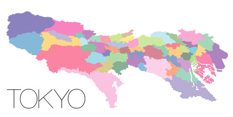 タイトル : 東京都の地図 23区 多摩地域 パース TOKIO map