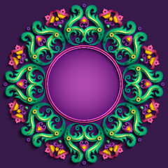 Vector abstract ornamental nature vintage frame