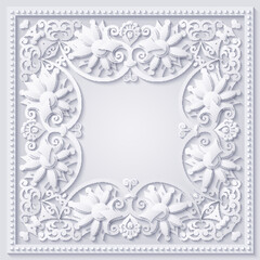 Vector abstract ornamental nature vintage frame