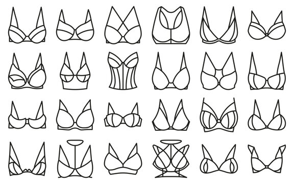 Types of bras. The complete vector collection of lingerie