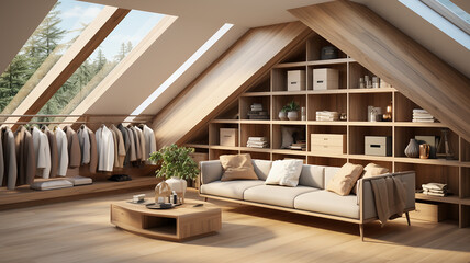 Blank picture frame mockup. White living room design. generative AI