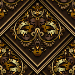 Vector abstract decorative ethnic ornamental seamless pattern