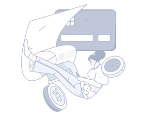 Internet finance and wealth management investment vector concept operation interactive illustration
