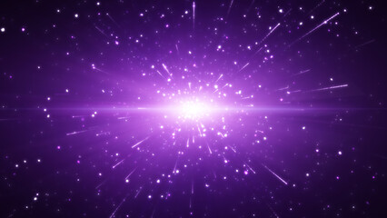 Purple particles explosion, Flicker Light effect.