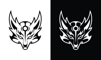 Kitsune Mask Mascot Esport Logo