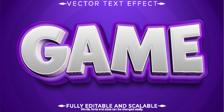 Game text effect, editable kids and cartoon text style