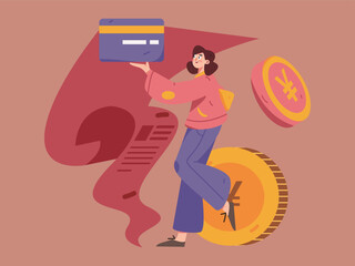 Internet finance and wealth management investment vector concept operation interactive illustration
