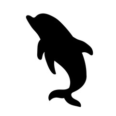 Dolphin aquatic mammal silhouette.Vector graphics.
