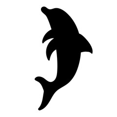 Dolphin aquatic mammal silhouette.Vector graphics.