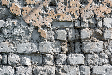 pattern explosion-damaged wall of the house in Ukraine