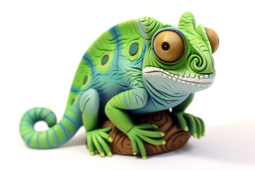 Green chameleon iguana animal illustration
