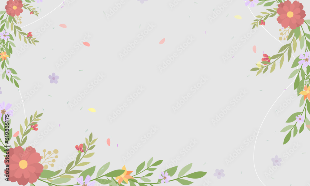 Wall mural flat foral background vector design