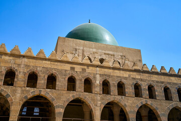 Green dome at the Great Mosque of Muhammad Ali Pasha, Cairo, Egypt