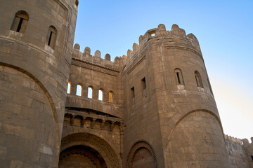 Fototapeta premium Bab al-Futuh gate entrance during sunset in central Cairo, Egypt
