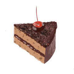 chocolate cake with cherry