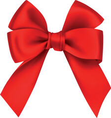 Red bow is isolated on white. Vector EPS-10