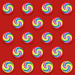 Fototapeta na wymiar Red Peppermint Pattern 1 stock illustration Peppermint Candy.