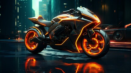 motorcycle model and light Ai generated