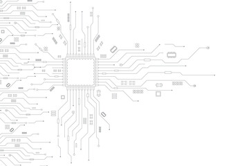 Abstract Technology Circuit board background. Grey white Abstract technology background. Digital technology with plexus background and space for your text	
