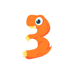 Fototapeta premium Dinosaur Alphabet and Numbers Illustration for nursery boys birthday party