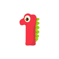 Dinosaur Alphabet and Numbers Illustration for nursery boys birthday party